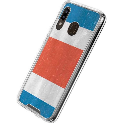Costa Rican Flag Distressed Galaxy A30 Clear Case